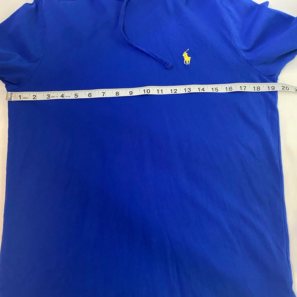 POLO RALPH LAUREN Blue Cotton Jersey Lightweight Hooded Long Sleeve T-Shirt SZ S - Picture 6 of 7